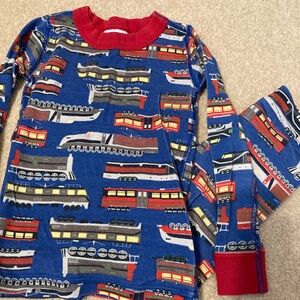 Hanna Andersson Blue and Red Vehicle Print Pajama Set